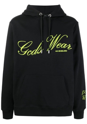 GCDS slogan-print pullover hoodie - Black