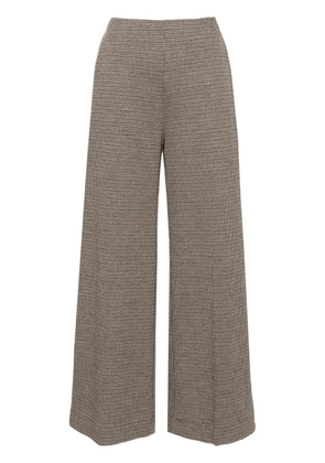 Harris Wharf London tattersall-check flared trousers - Brown