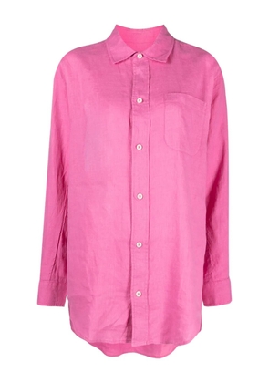 Desmond & Dempsey linen long-sleeve nightshirt - Pink