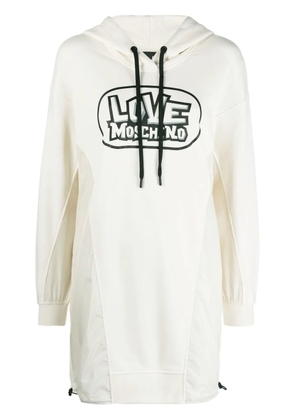 Love Moschino logo-print hooded dress - White