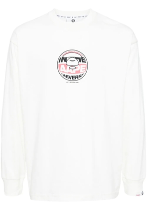 AAPE BY *A BATHING APE® logo-printed long-sleeved T-shirt - Neutrals