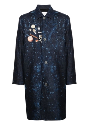 Song For The Mute paint-splatter coach coat - Blue