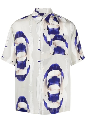 Henrik Vibskov Transfered abstract-print crepe shirt - Grey