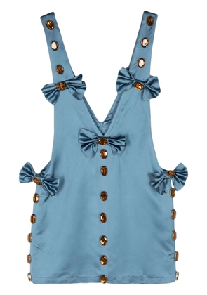 Loulou crystal-embellished satin minidress - Blue