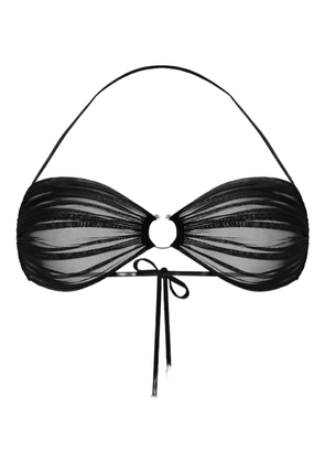 Zhilyova Icon gathered-tulle halterneck bra - Black