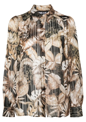 Just Cavalli floral metallic sheer shirt - Gold