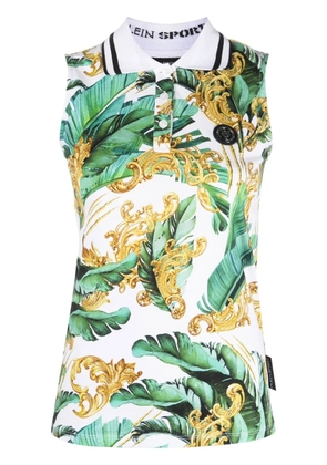 Plein Sport floral sleeveless polo shirt - Green