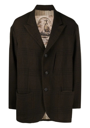 Ziggy Chen peak-lapels check-pattern blazer - Green