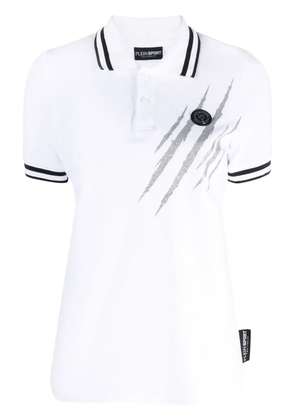Plein Sport scratch short-sleeve polo shirt - White