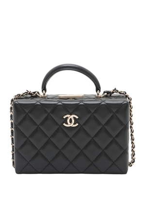 CHANEL Pre-Owned 2024-2025 CC Quilted Lambskin Top Handle Box Bag satchel - Black