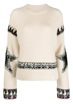 Zadig&Voltaire sequin-embellished cashmere jumper - Neutrals