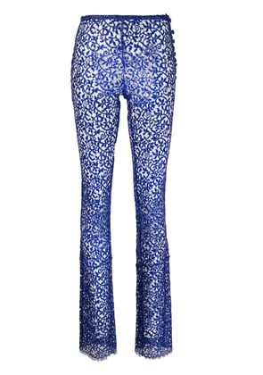 Coperni corded-lace flared trousers - Blue