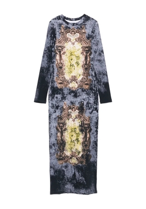 Jean Paul Gaultier Médaillon-print maxi dress - Blue