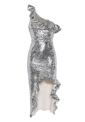 Needle & Thread Betty sequin-embellished asymmetric midi dress - Metallic