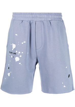 Helmut Lang embroidered-logo track shorts - Blue