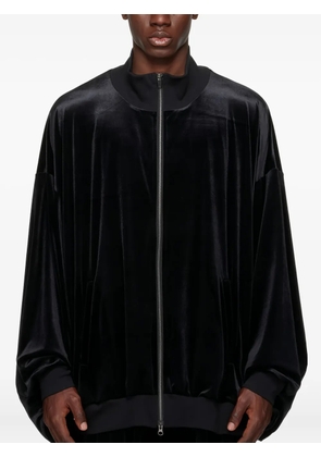 Fumito Ganryu zip-up velvet bomber jacket - Black