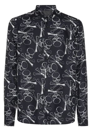 Philipp Plein Skull&Bones silk shirt - Black