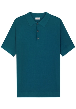 FURSAC moss stitch polo shirt - Blue