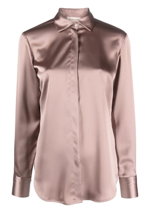 Blanca Vita long-sleeve satin shirt - Neutrals
