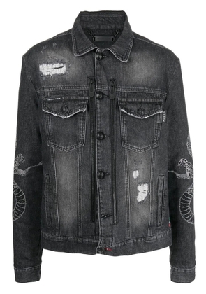 Philipp Plein snake denim jacket - Grey