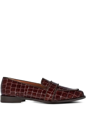 Aquazzura Martin crocodile-effect loafers - Brown