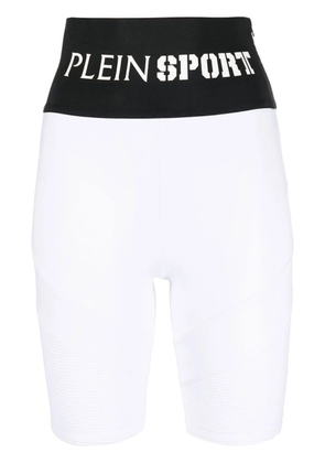 Plein Sport logo-waistband cycling shorts - White