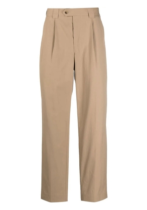 Paul Smith pleat-detail cotton straight-leg trousers - Neutrals