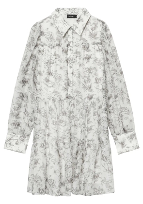 tout a coup floral-print button-up dress - White