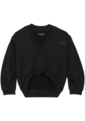 Purple Brand asymmetric cropped sweatshirt - Black