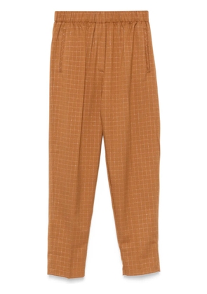 Forte Forte grid-pattern trousers - Brown