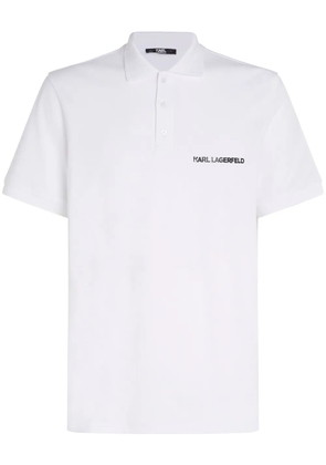 Karl Lagerfeld logo-print organic-cotton polo shirt - White