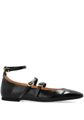 Odissì leather ballet flats - Black