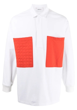 Ports V contrasting pocket polo shirt - White