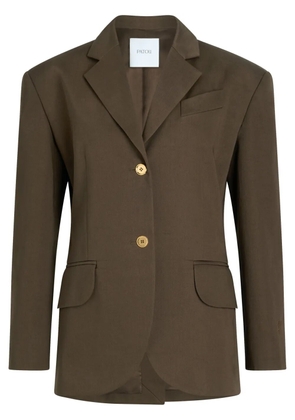 Patou belted gabardine jacket - Brown