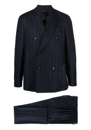 Lardini double-breasted pinstripe-pattern suit - Blue