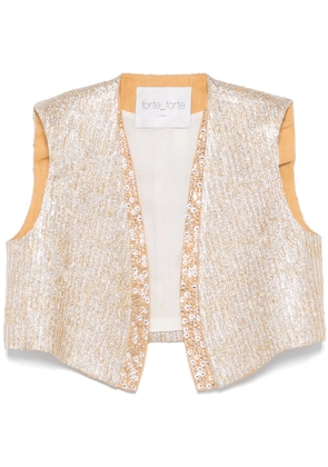 Forte Forte crystal-embellished waistcoat - Gold