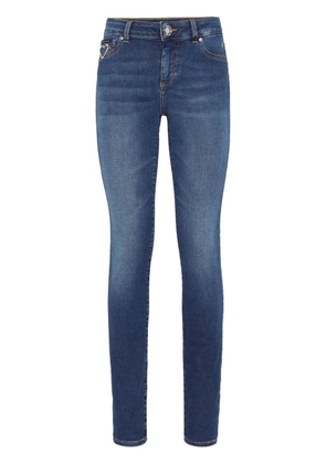 Philipp Plein logo-appliqué skinny jeans - Blue