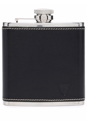 Aspinal Of London contrast stitching hip flask - Black