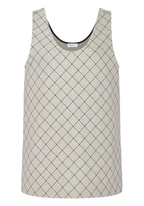 Rosetta Getty windowpane-print vest top - Neutrals