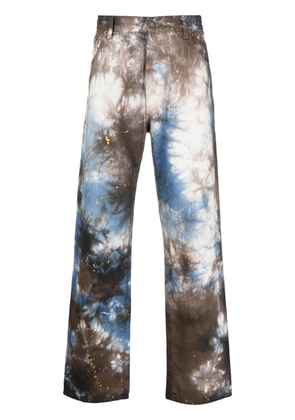 DARKPARK abstract-pattern straight-leg jeans - Brown
