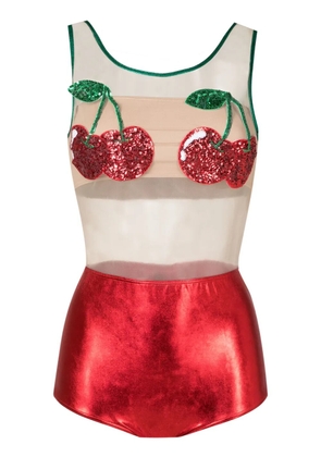 Brigitte Carnaval/Festival sequin-embellished metallic one-piece - Red