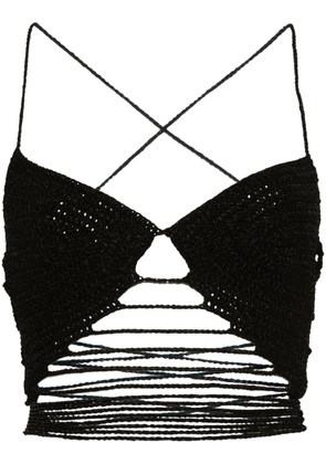 The Mannei crochet cropped top - Black