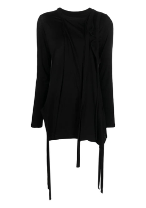 Yohji Yamamoto strap-detail round-neck sweatshirt - Black