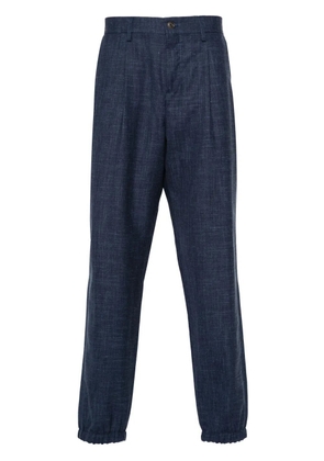 Canali chambray wool-blend trousers - Blue