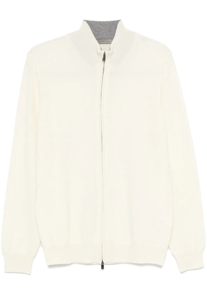 Corneliani zip-up cardigan - White