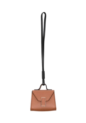 Valextra Iside leather bag charm - Brown