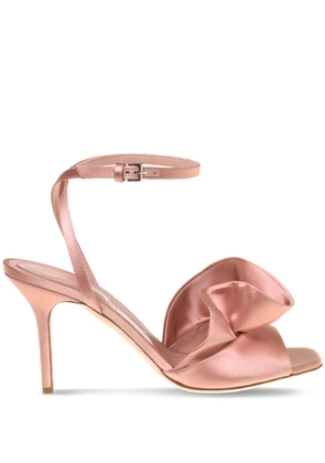 Alberta Ferretti ruffled satin sandals - Pink