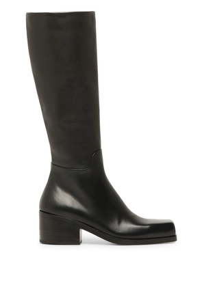 Marsèll Cassello square-toe leather knee-high boots - Black