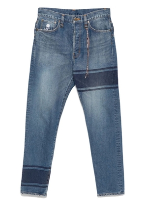 Mastermind World stripe-detail jeans - Blue