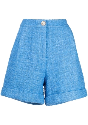 Edward Achour Paris wide-leg tweet shorts - Blue